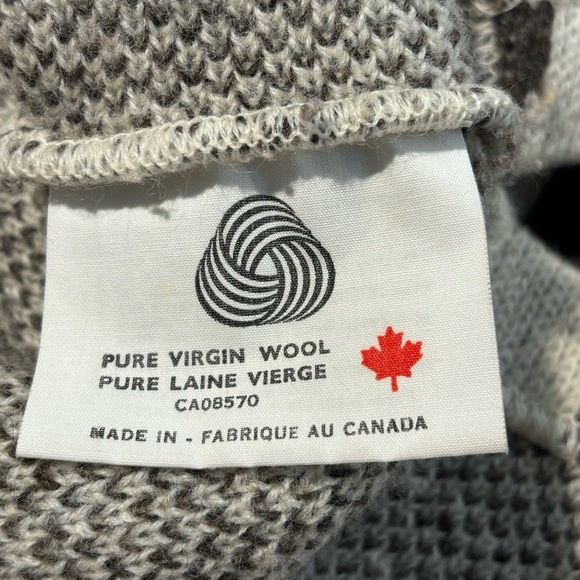 LOGHOUSE Sz M 100% Wool Cardigan Point Lapel Button Closure Pockets Side Slit - Picture 10 of 10